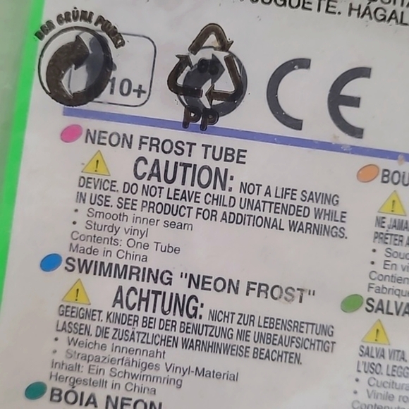 🆕️ NEW 2001 Y2K Intex Neon Green Frost Vinyl Inner Tube Swimming Pool Ring 36" - Picture 8 of 12